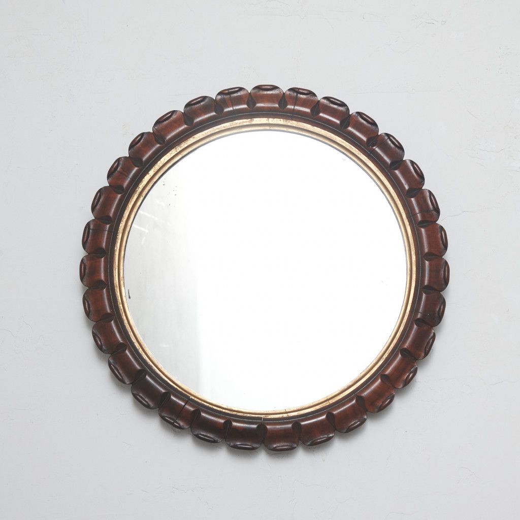 英国 ヴィンテージ ローズウッド ウォールミラー 壁掛け 鏡 クラシック