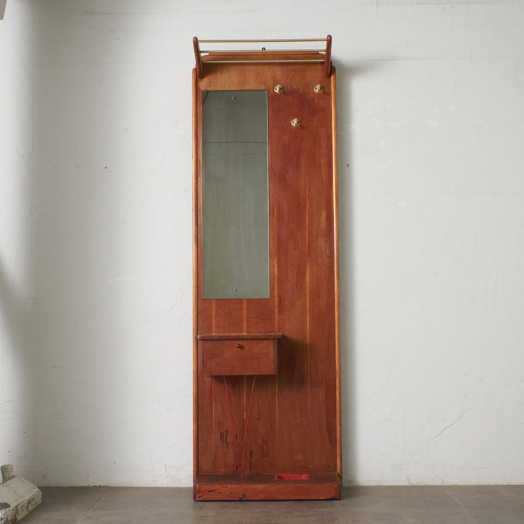 英国 ヴィンテージ ホールスタンド チーク 木製 帽子掛け コート掛け