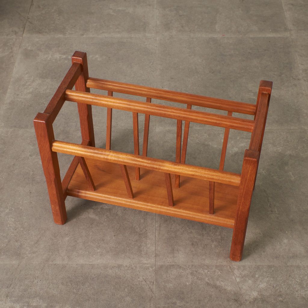 北欧 ヴィンテージ マガジンラック チーク マガジンスタンド 雑誌入れ