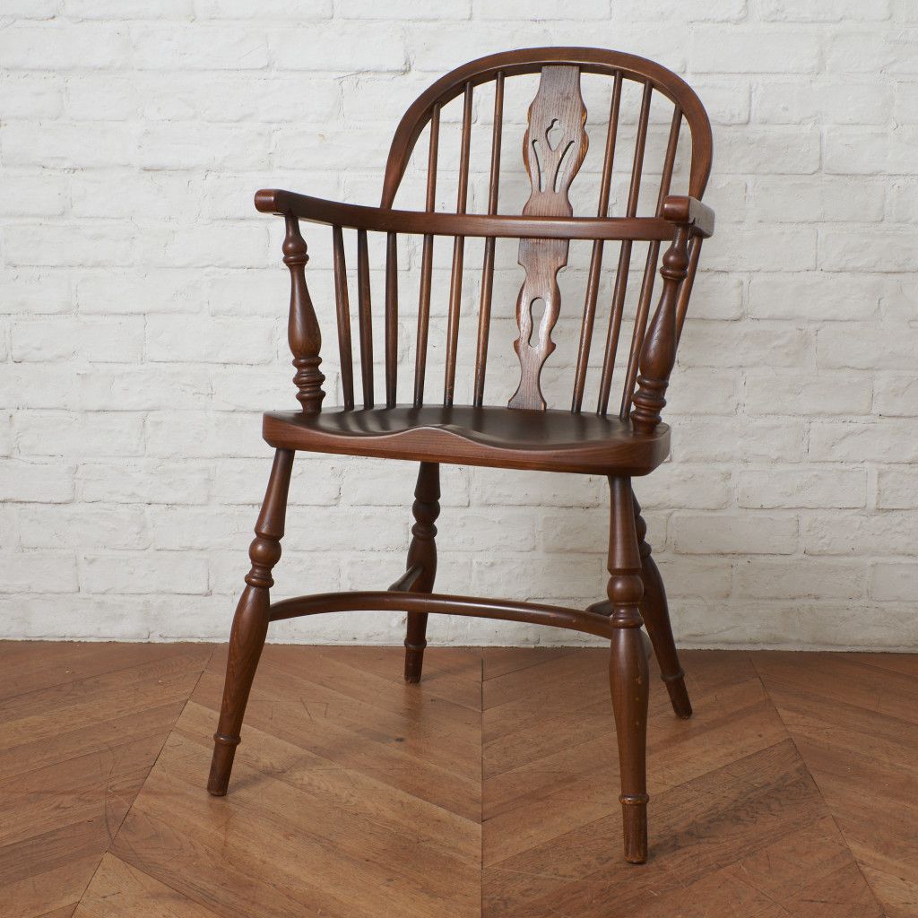 英国 アンティーク ウィンザーチェア アームチェア 無垢材 ダイニング