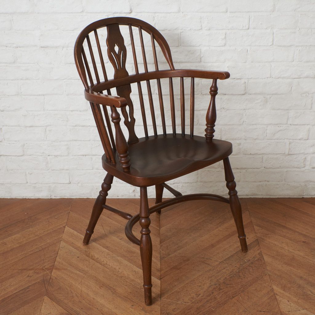 英国 アンティーク ウィンザーチェア アームチェア 無垢材 ダイニング