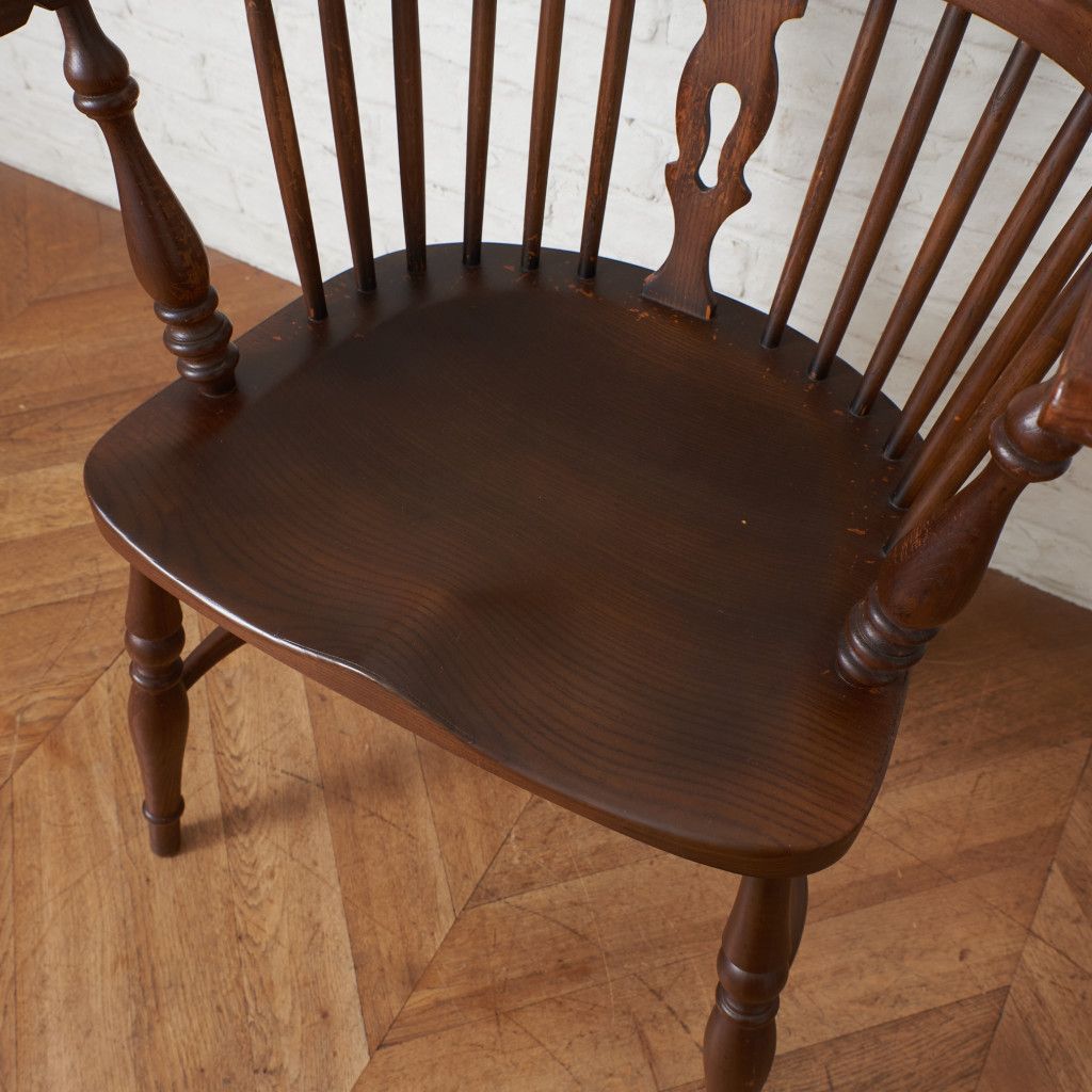 英国 アンティーク ウィンザーチェア アームチェア 無垢材 ダイニング