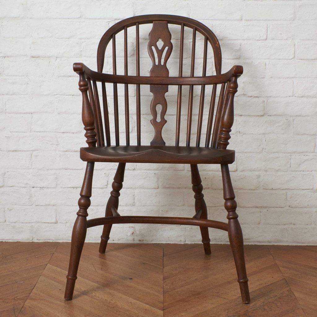 英国 アンティーク ウィンザーチェア アームチェア 無垢材 ダイニング