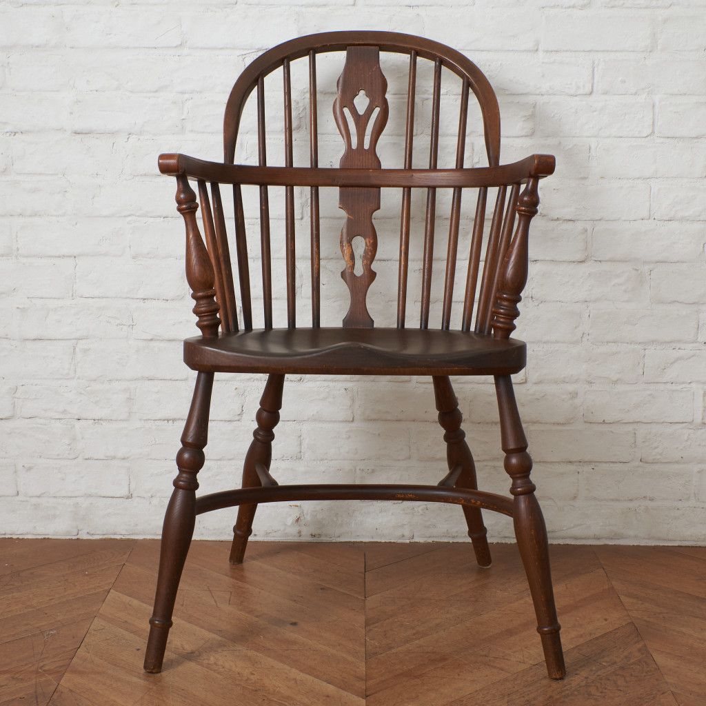 英国 アンティーク ウィンザーチェア アームチェア 無垢材 ダイニング