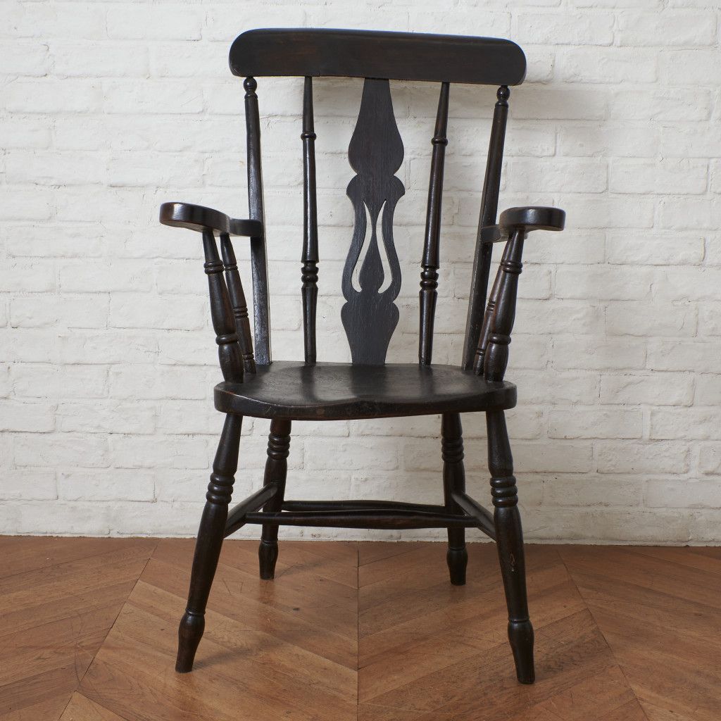 【アンティーク】イギリス製ウィンザーチェア A 英国 アンティーク ウィンザー チェア 無垢材 アームチェア 肘掛け