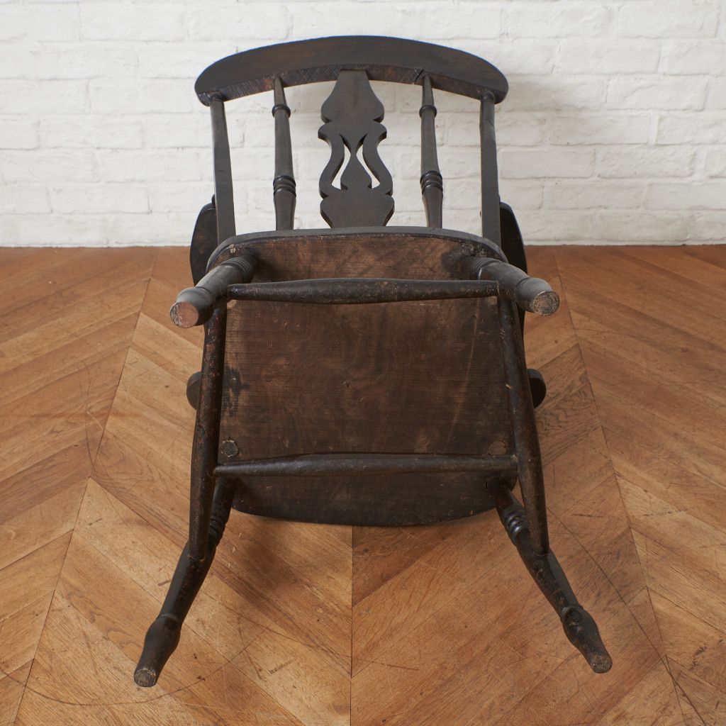 英国 アンティーク ウィンザー チェア 無垢材 アームチェア 肘掛け