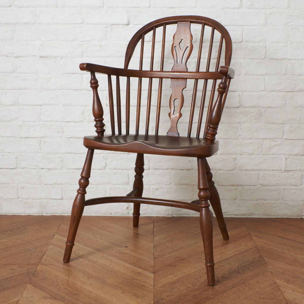 英国 アンティーク ウィンザーチェア アームチェア 無垢材 ダイニング