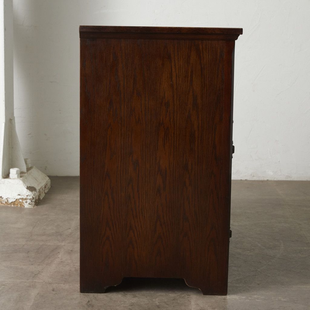 英国 クラシック キャビネット オーク 食器棚 リネンホールド 木製