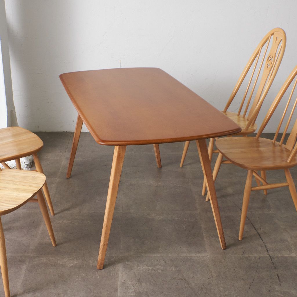 レア Ercol プランクテーブル エルム アーコール ダイニングテーブル