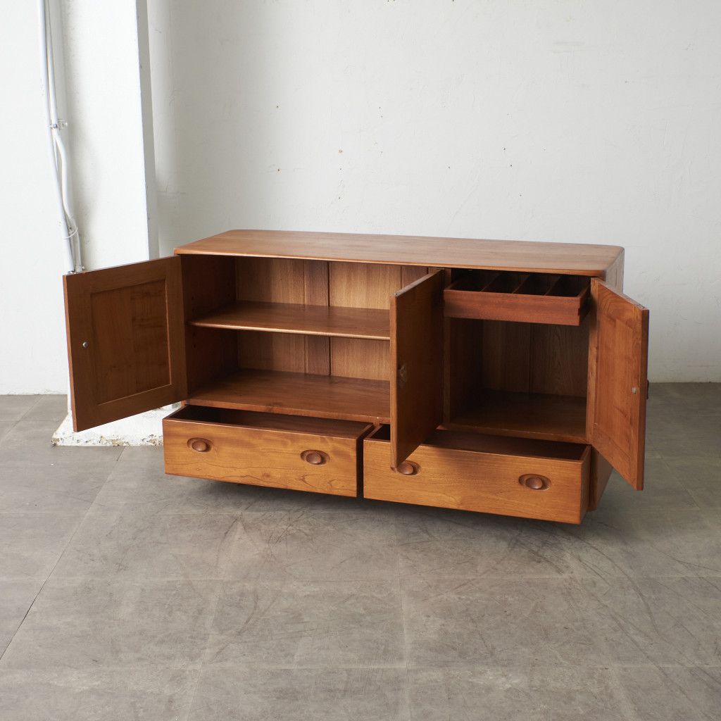 Ercol キャスター サイドボード 英国 ビンテージ アーコール 無垢材