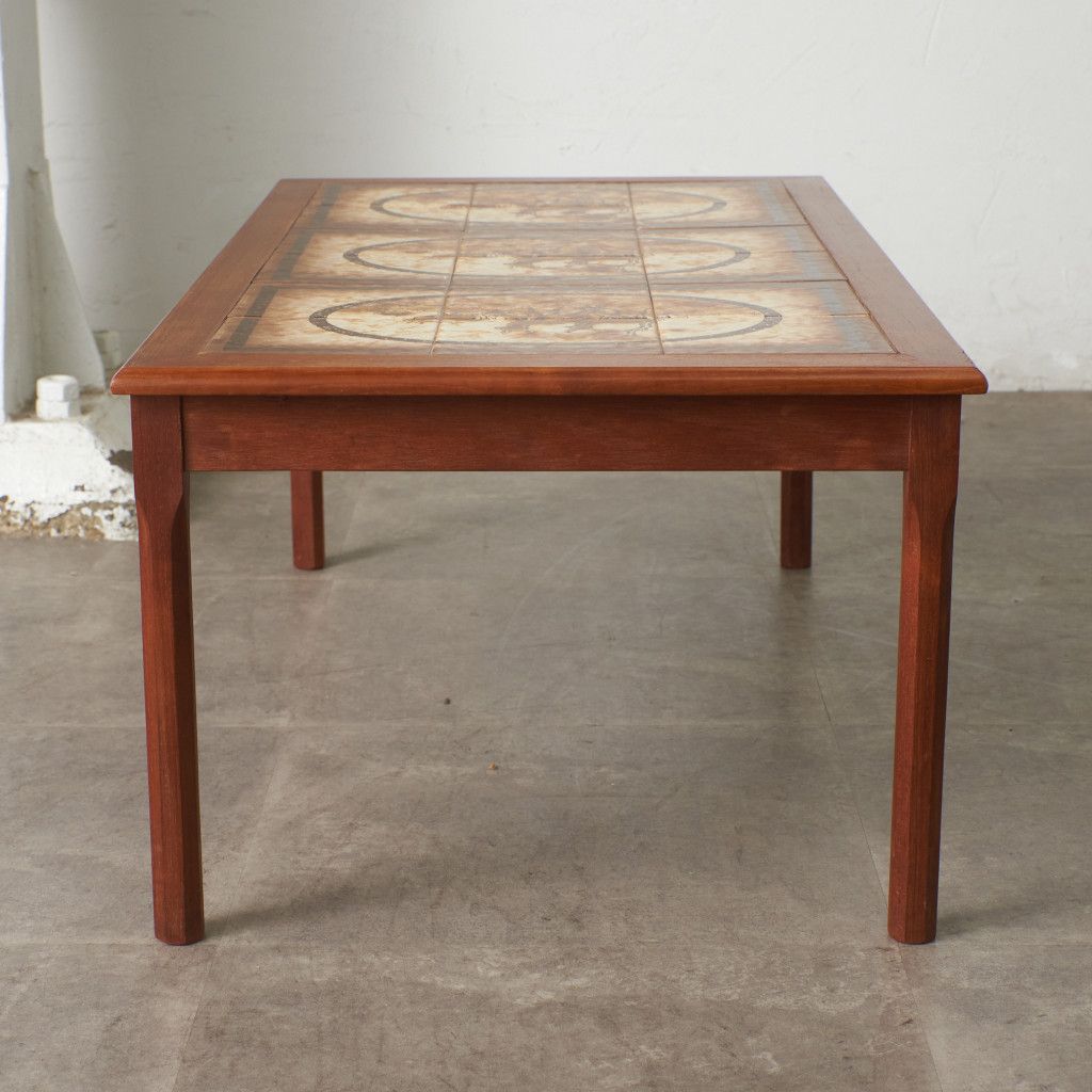 デンマーク チーク材 タイルトップ サイドテーブル 北欧家具 北欧