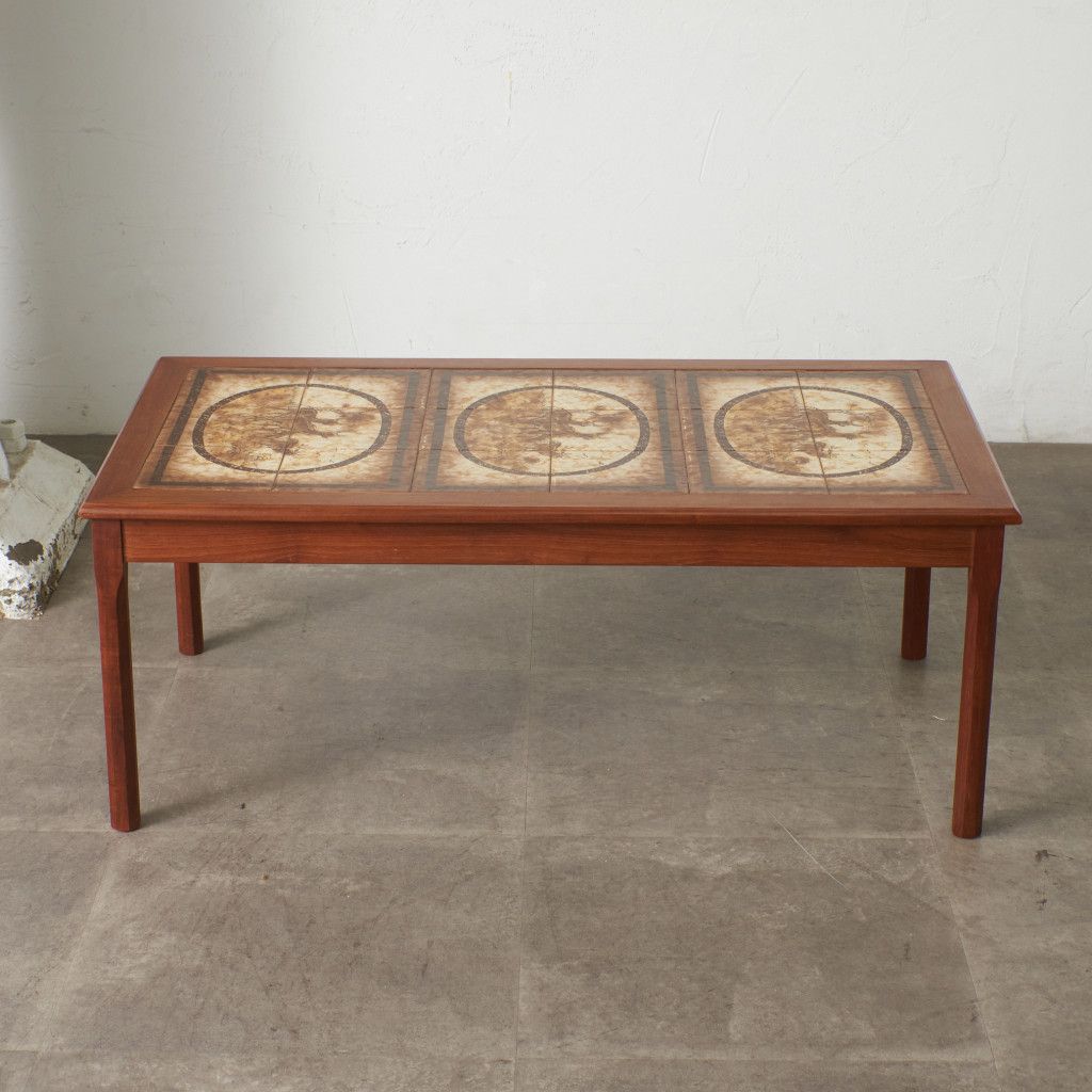 デンマーク製 タイルトップ コーヒーテーブル チーク 北欧