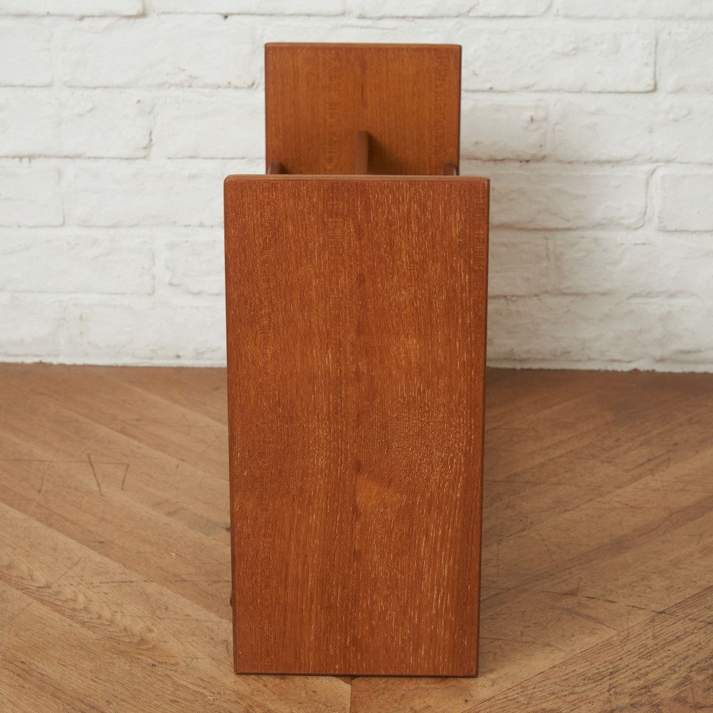 英国 ヴィンテージ マガジンラック チーク 雑誌入れ マガジンスタンド