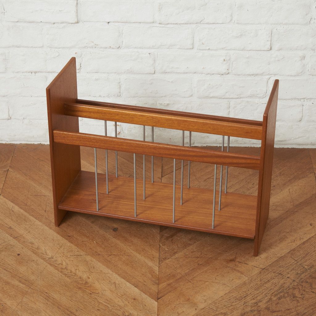 英国 ヴィンテージ マガジンラック チーク 雑誌入れ マガジンスタンド