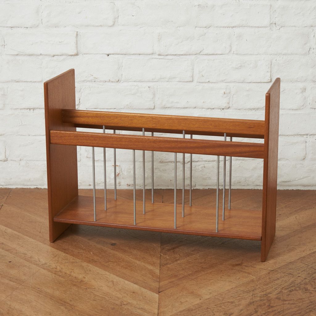 英国 ヴィンテージ マガジンラック チーク 雑誌入れ マガジンスタンド