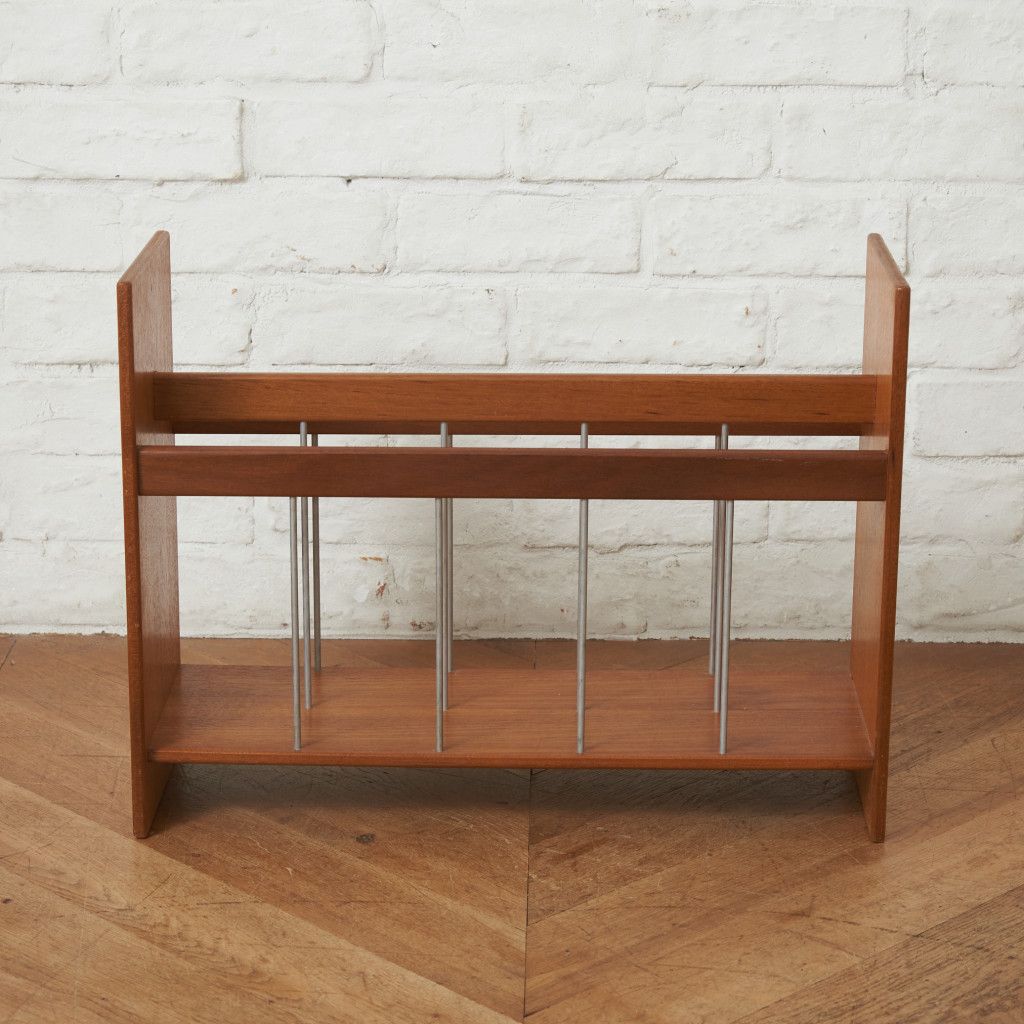 英国 ヴィンテージ マガジンラック チーク 雑誌入れ マガジンスタンド