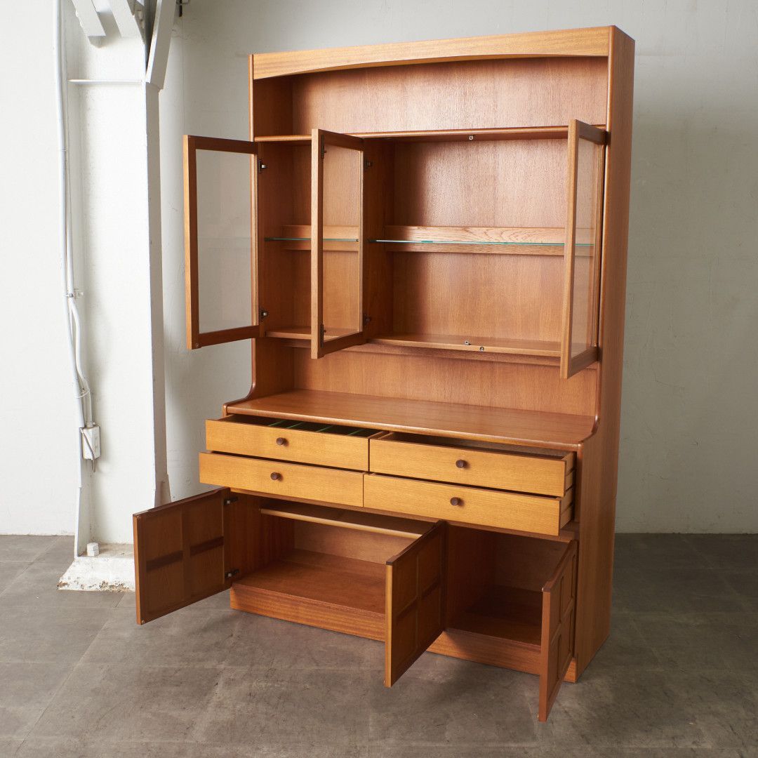 NATHAN ヴィンテージ ガラス キャビネット チーク 北欧 スタイル