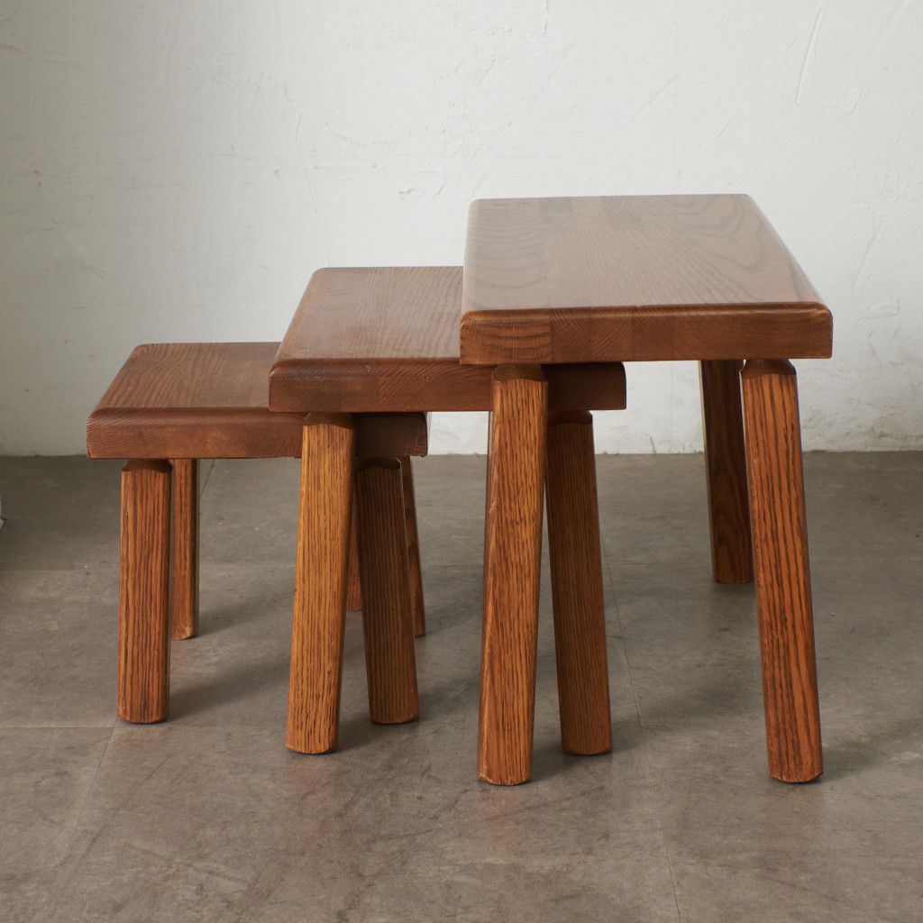 オランダ製 オーク 無垢材 ネストテーブル サイドテーブル オランダ
