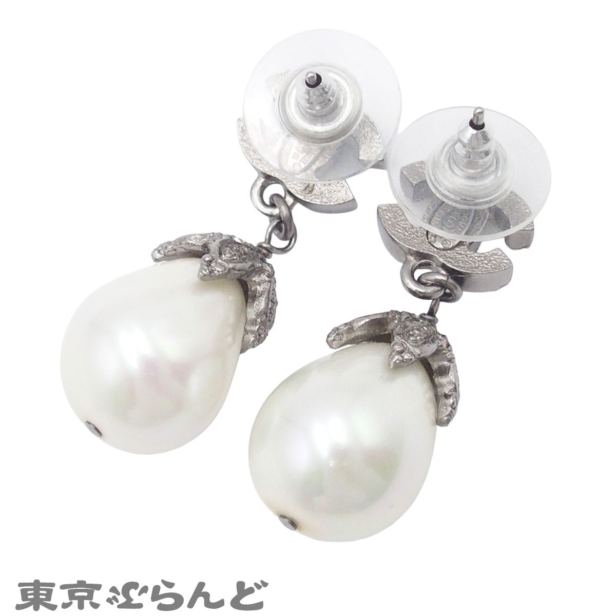 シャネル CHANEL ピアス スイング ココマーク シルバー メタル