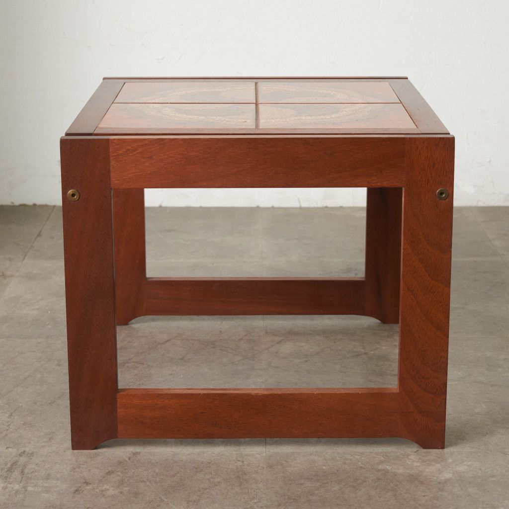 英国 ヴィンテージ タイルトップ コーヒーテーブル 木製 ミッド