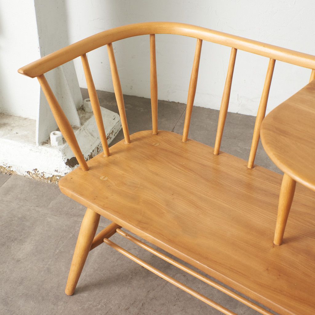 レア Ercol テレフォンベンチ 英国 ヴィンテージ ウィンザー エルム