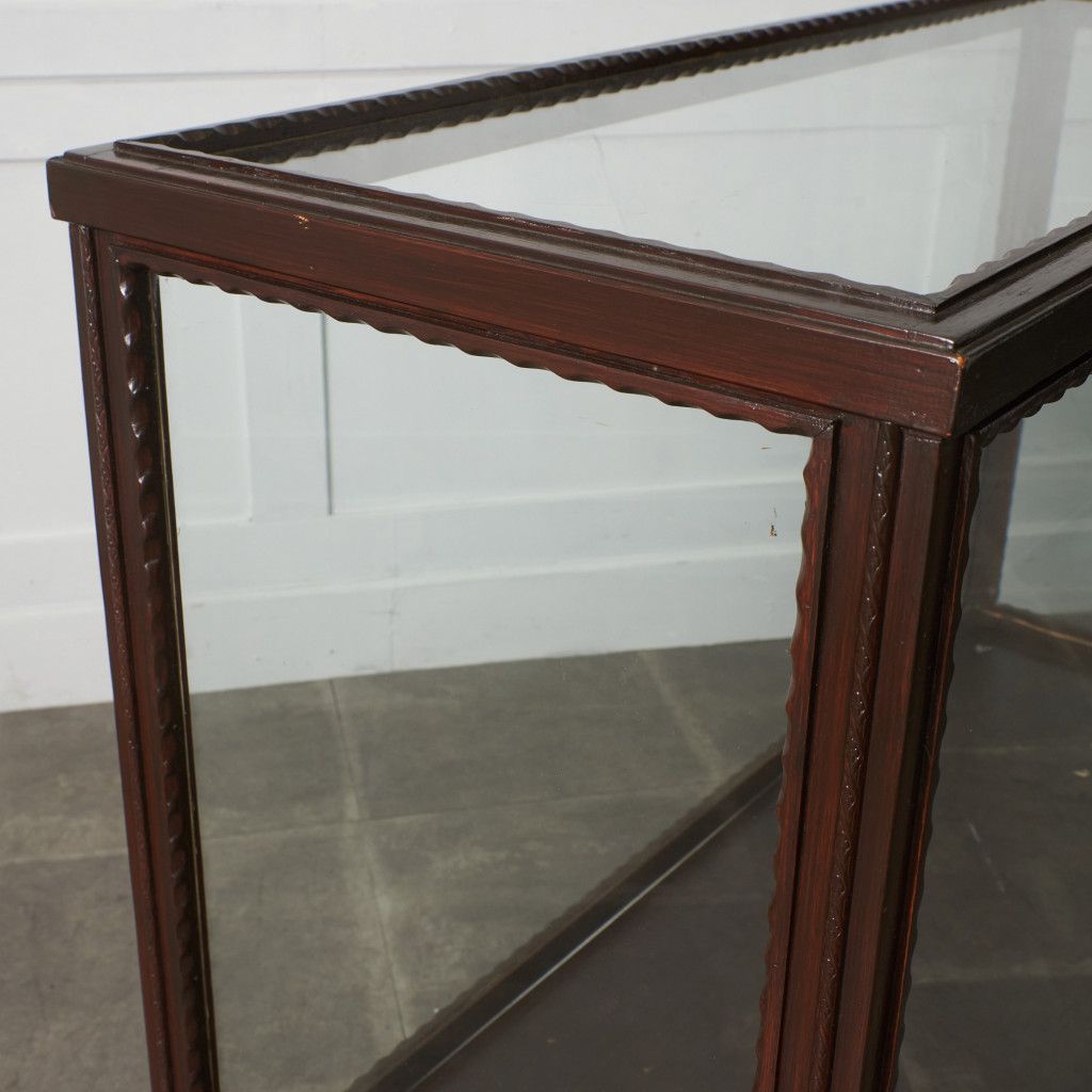 アンティークショーケース　キャビネットディスプレイ アンティーク ショーケース マホガニー カウンター ガラスケース