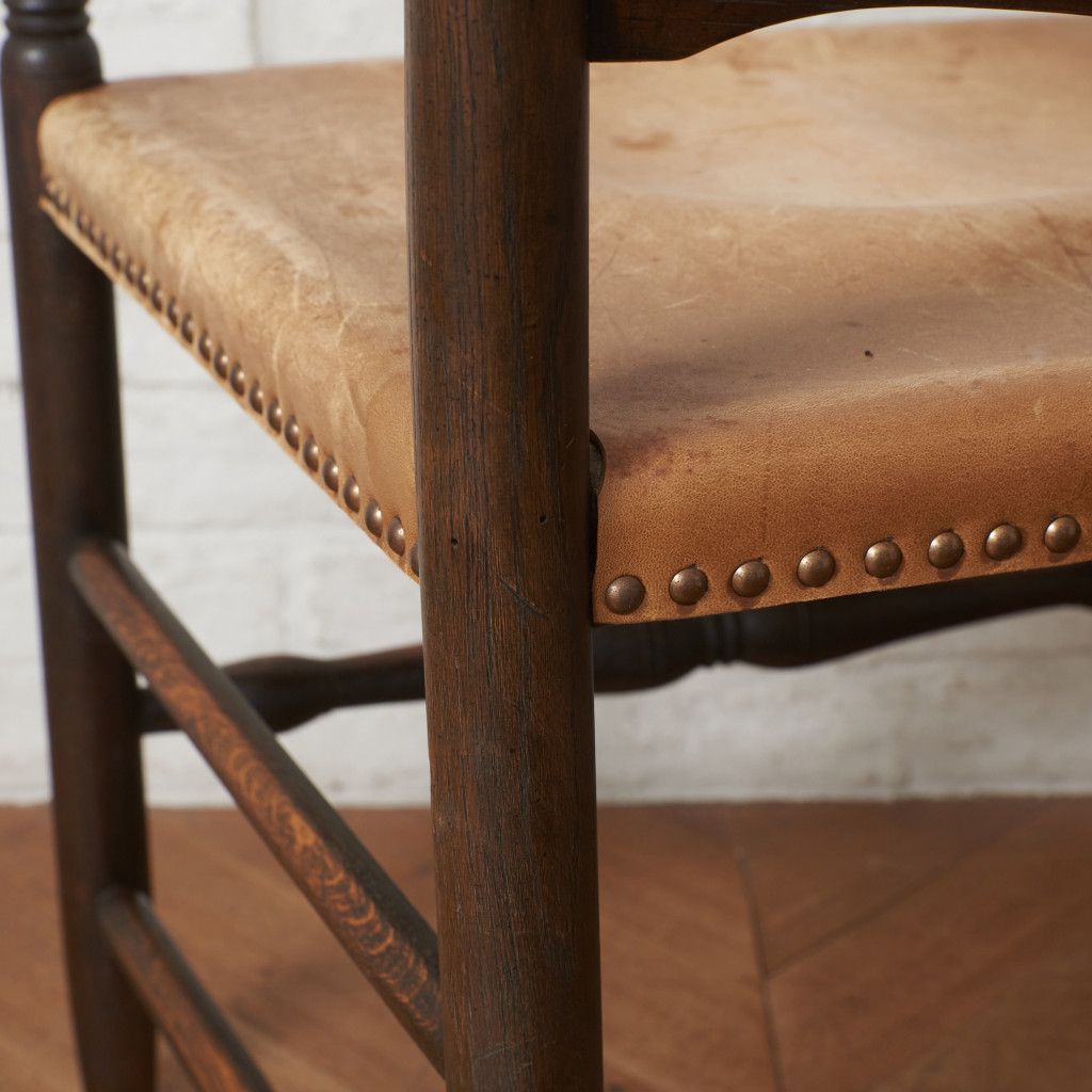 飛騨産業 キツツキ PROVINCIAL ラダーバック アームチェア 本革 オーク