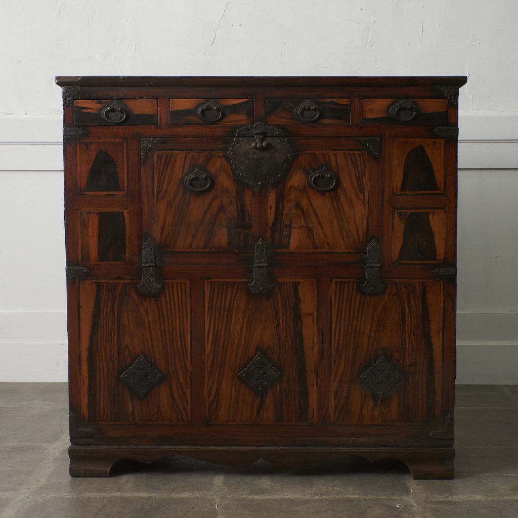 李朝家具 飾り棚 キャビネット 李朝棚 時代箪笥 天然木 収納 箪笥