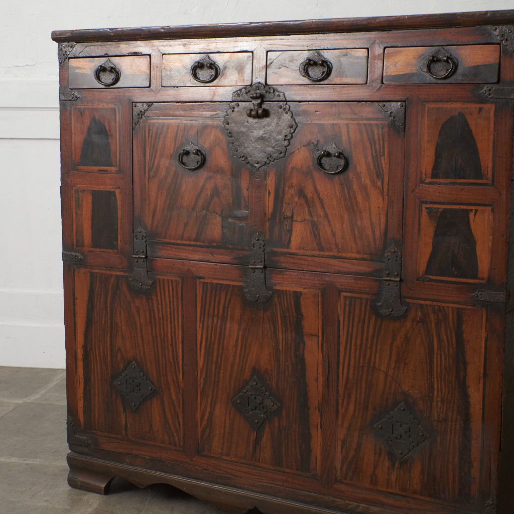 李朝家具 飾り棚 キャビネット 李朝棚 時代箪笥 天然木 収納 箪笥