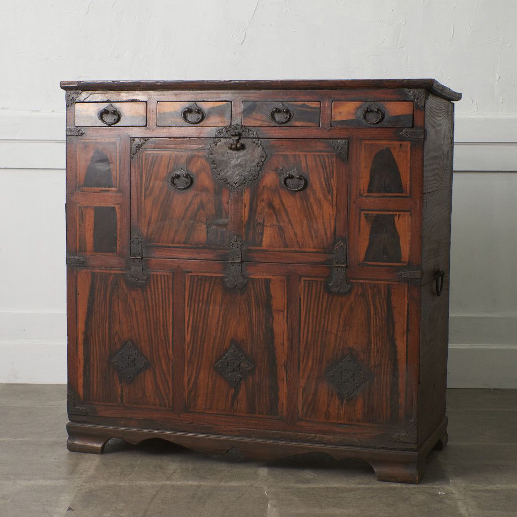 李朝家具 飾り棚 キャビネット 李朝棚 時代箪笥 天然木 収納 箪笥