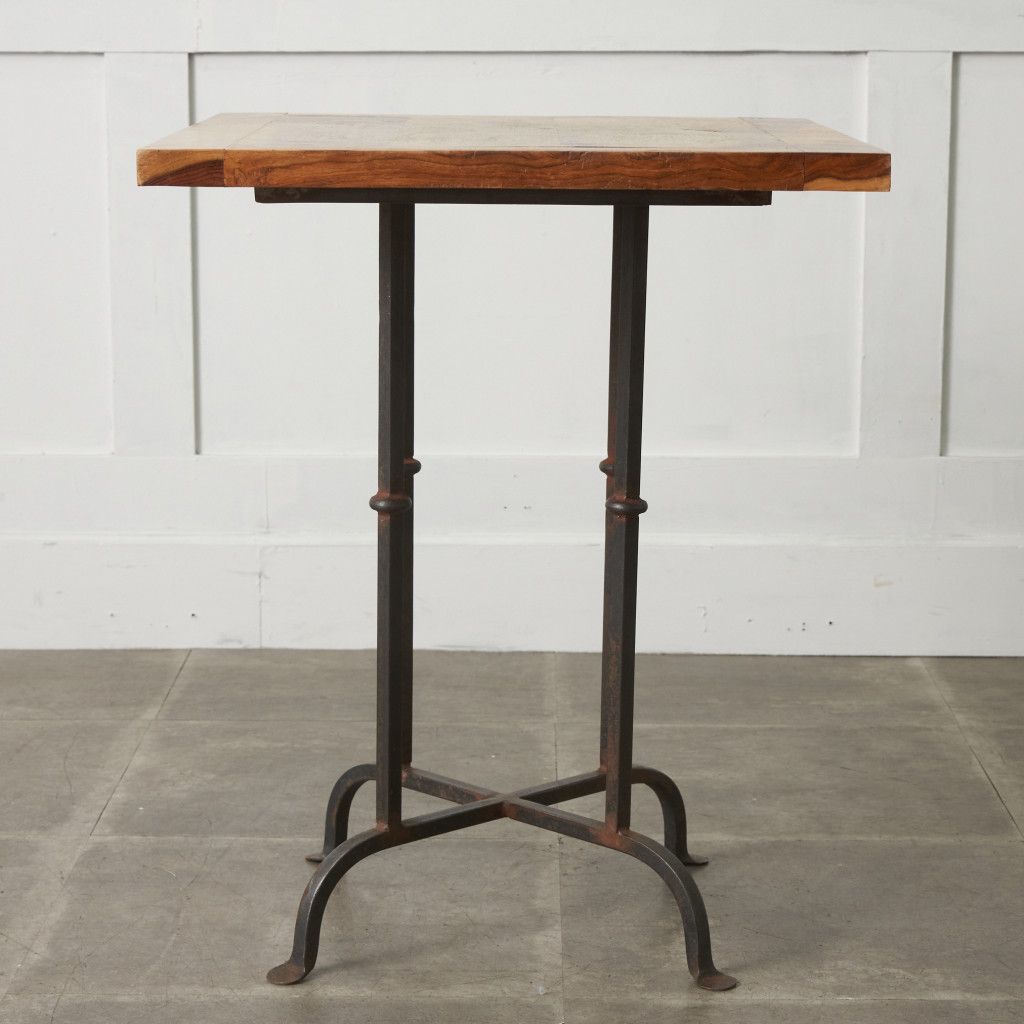 アジアン ヴィンテージ スタイル カフェテーブル 無垢材 アイアン 鉄脚