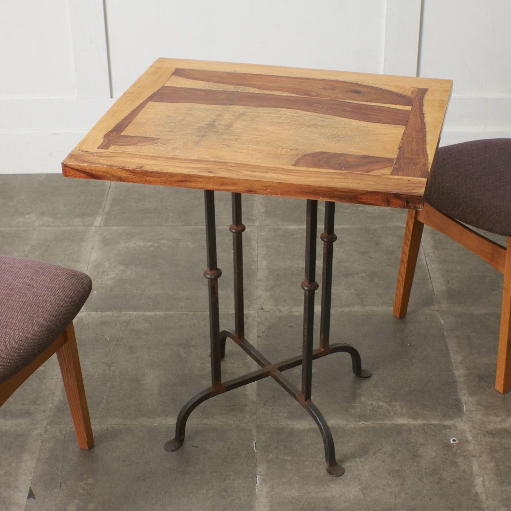 アジアン ヴィンテージ スタイル カフェテーブル 無垢材 アイアン 鉄脚