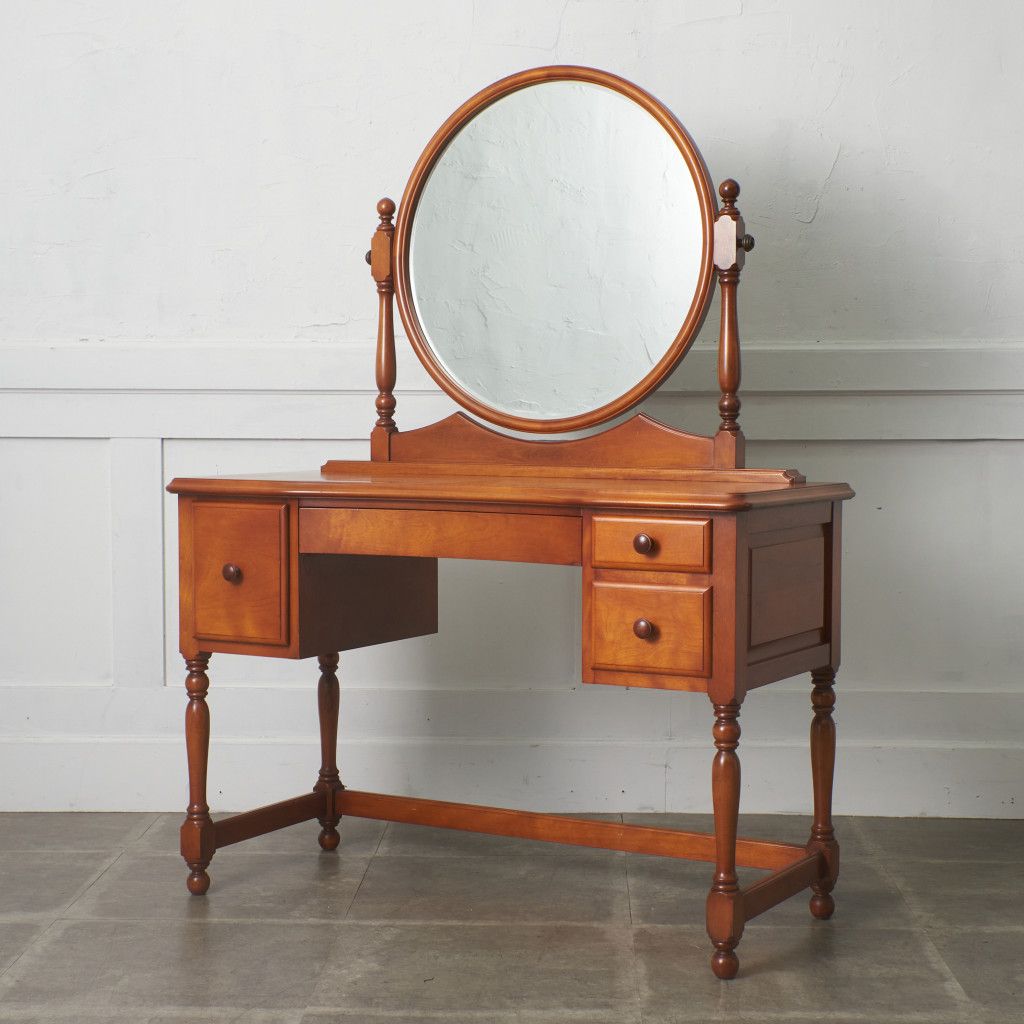 横浜ダニエル Daniel ドレッサー A-402 丸型 ミラー 無垢材 クラシック