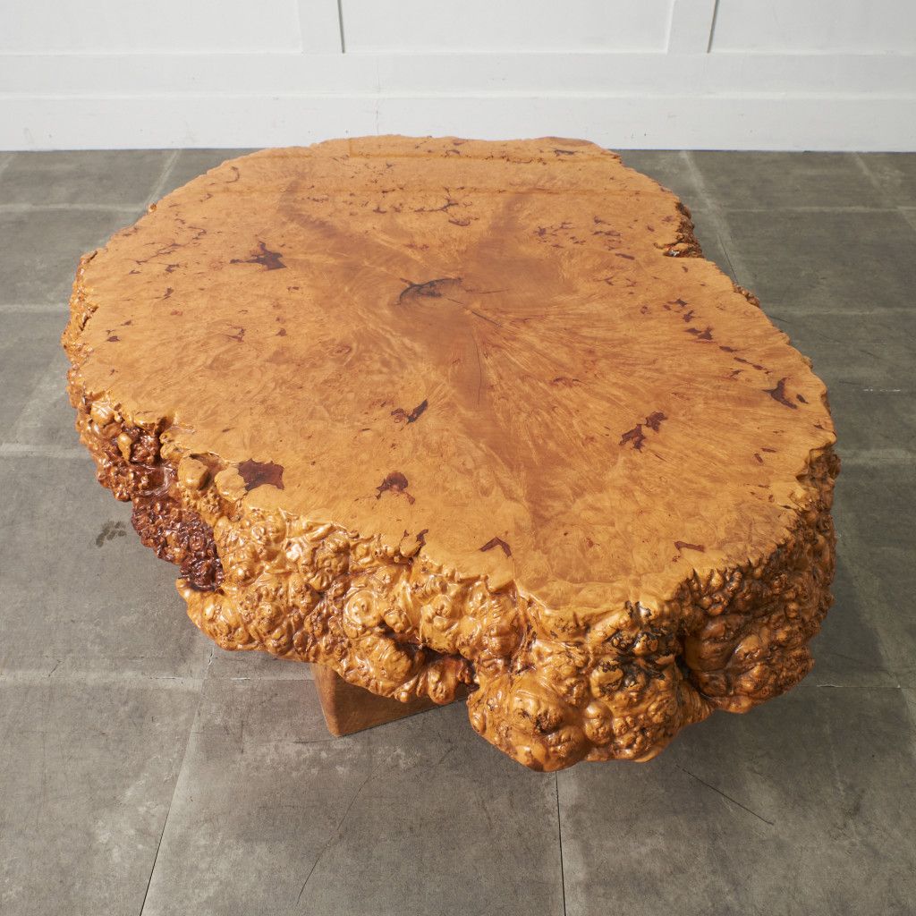 極厚大径 葡萄杢 一枚板 座卓 W1280xD1015 無垢材 玉杢 銘木 ロー