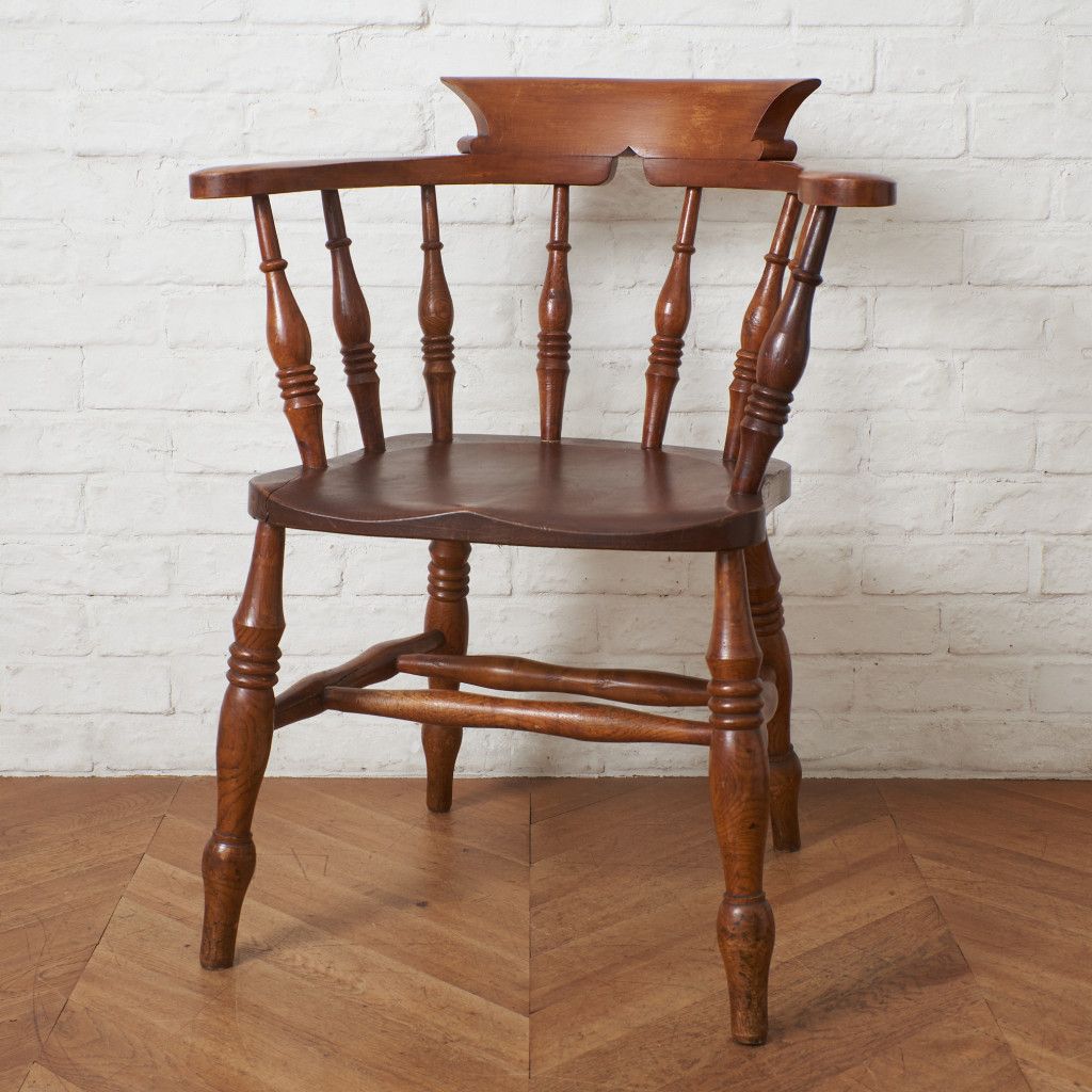 英国 アンティーク スモーカーズボウ ウィンザーチェア 古木