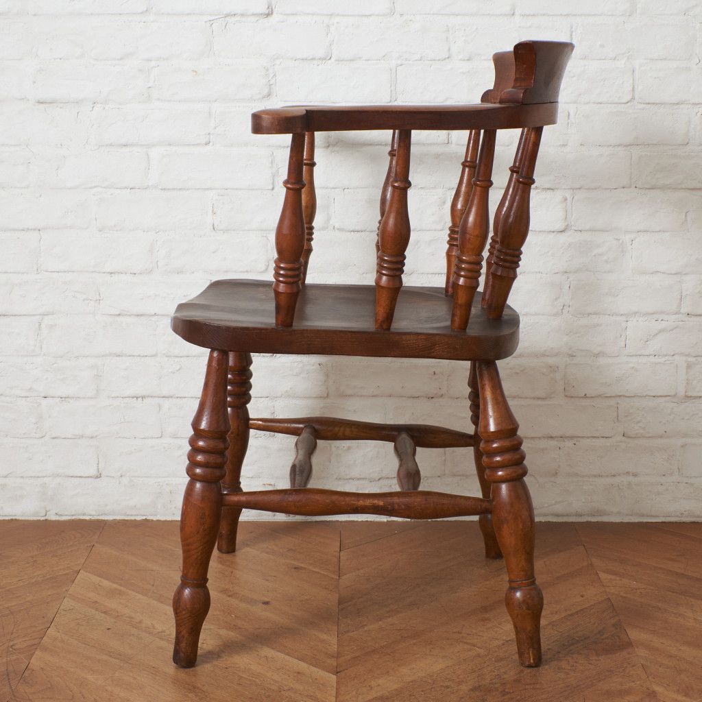 英国 アンティーク スモーカーズボウ ウィンザーチェア 古木