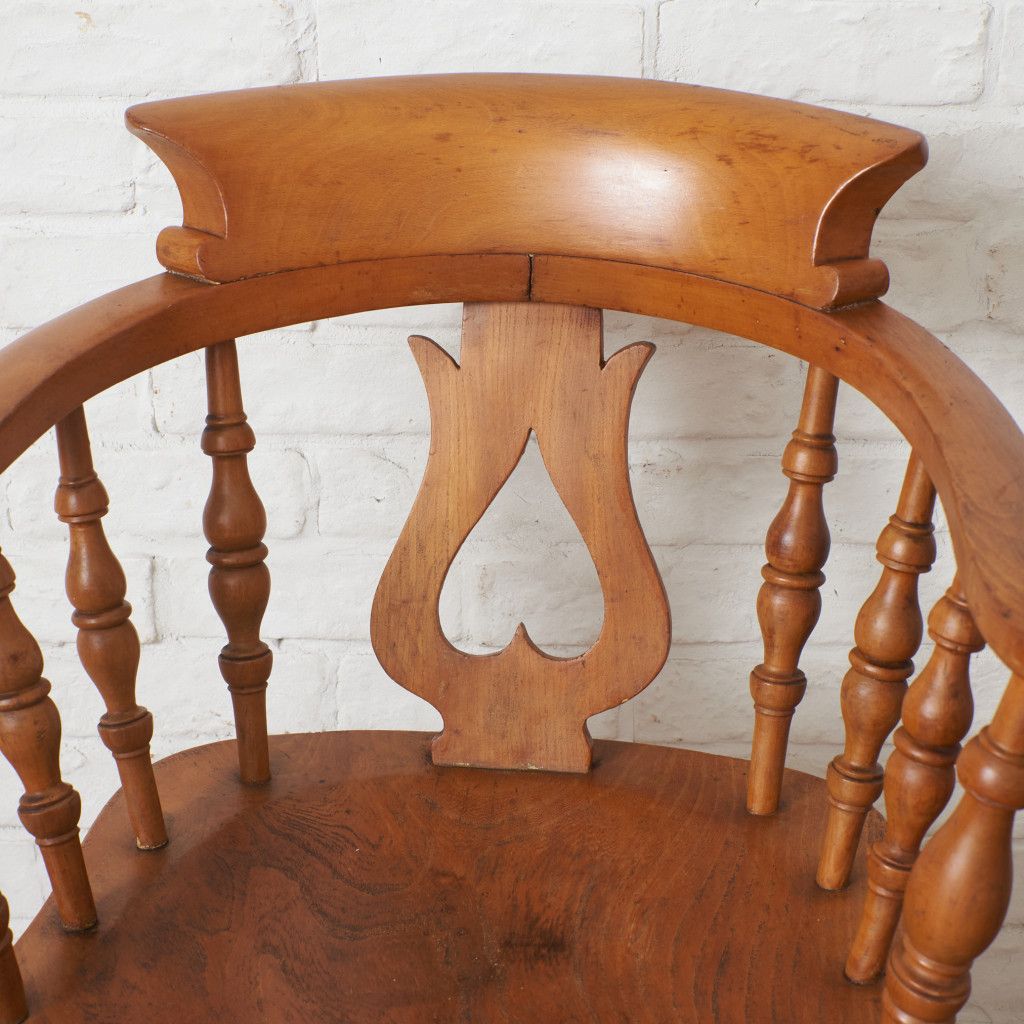 英国 アンティーク スモーカーズボウ ウィンザーチェア 古木