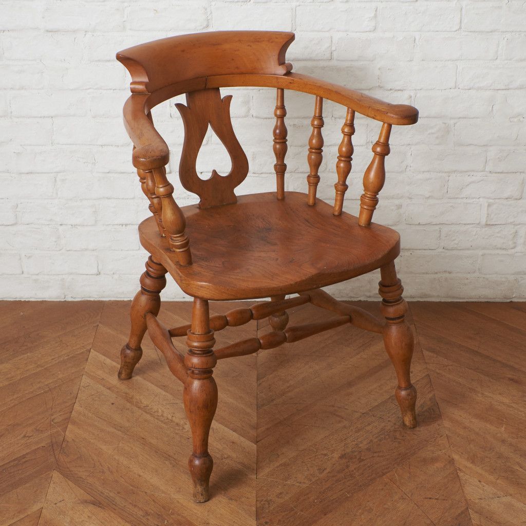 英国 アンティーク スモーカーズボウ ウィンザーチェア 古木