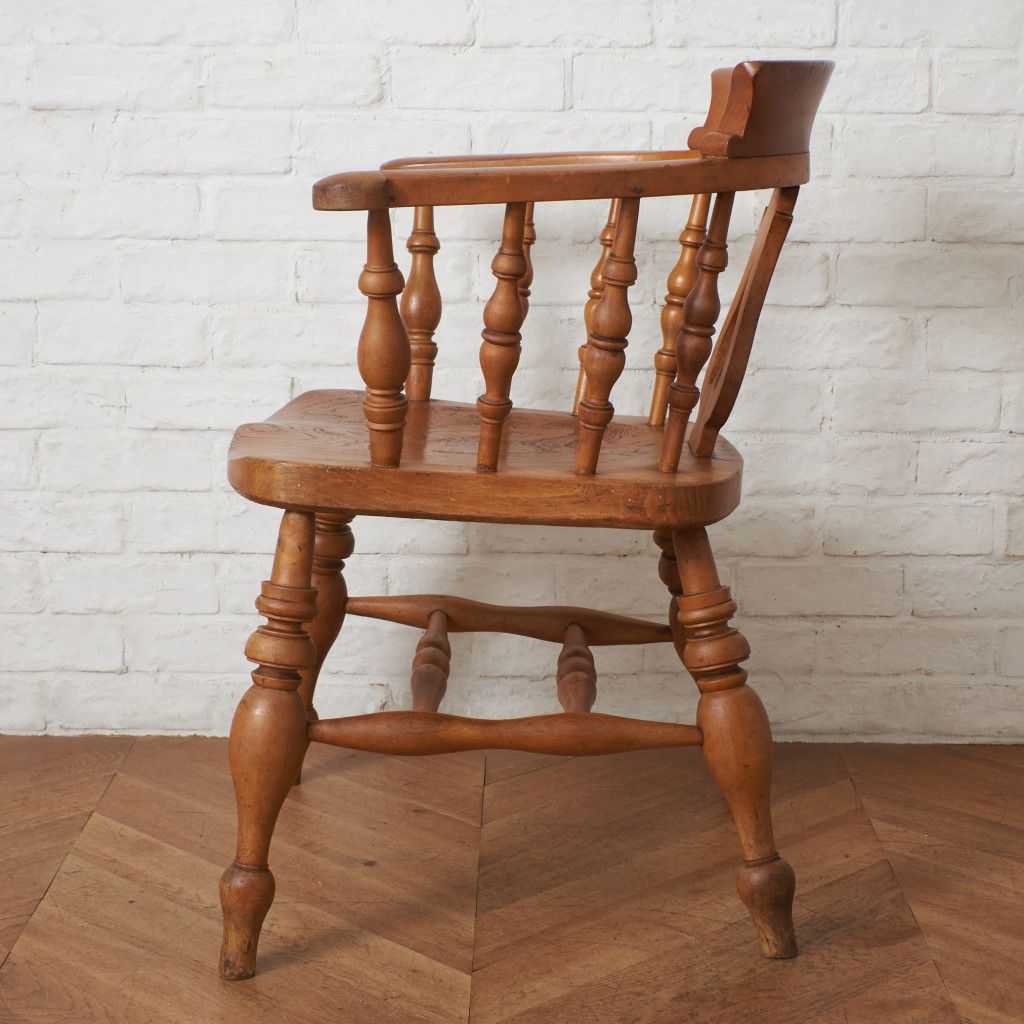 英国 アンティーク スモーカーズボウ ウィンザーチェア 古木