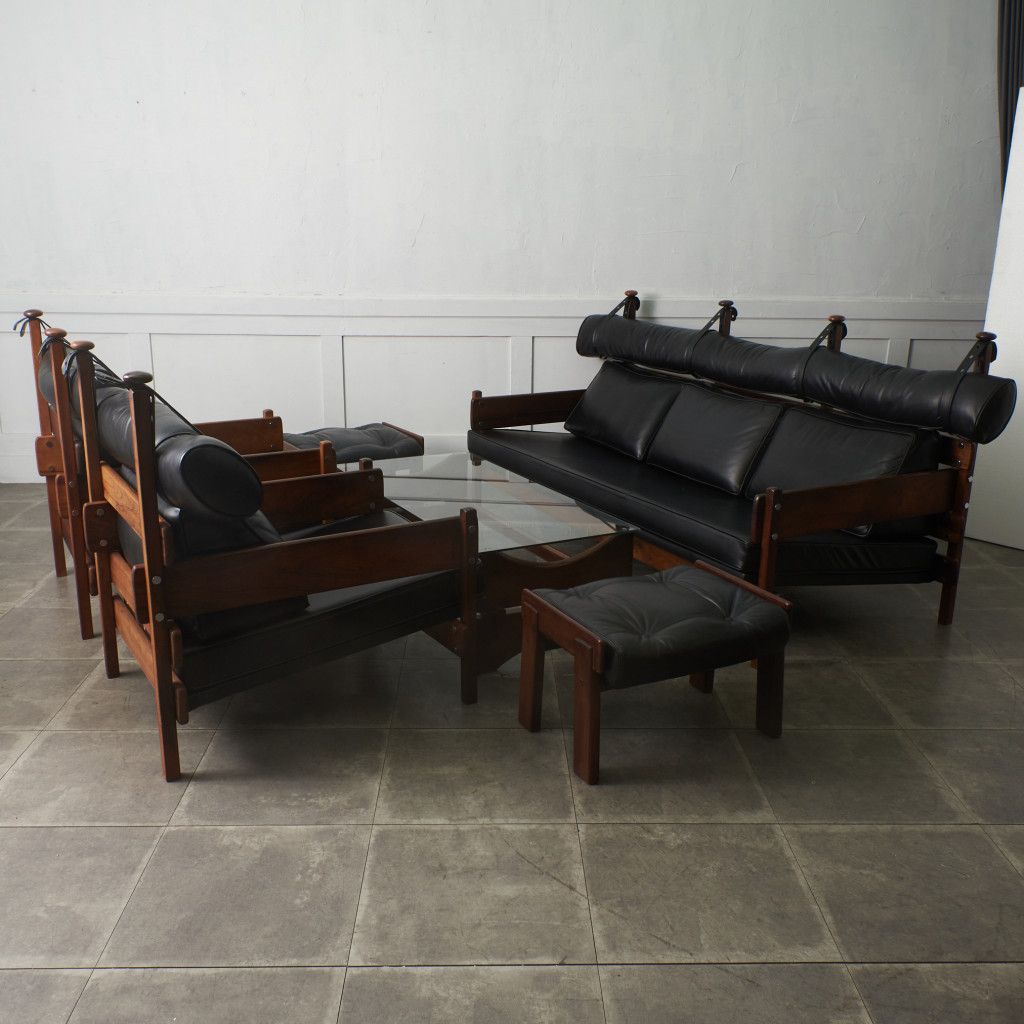 ブラジル ヴィンテージ ガラストップ コーヒーテーブル ローズウッド