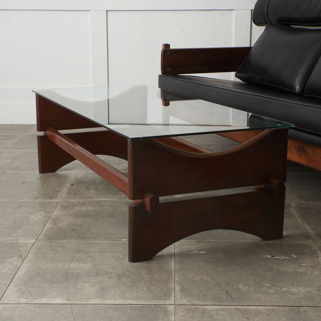 ブラジル ヴィンテージ ガラストップ コーヒーテーブル ローズウッド