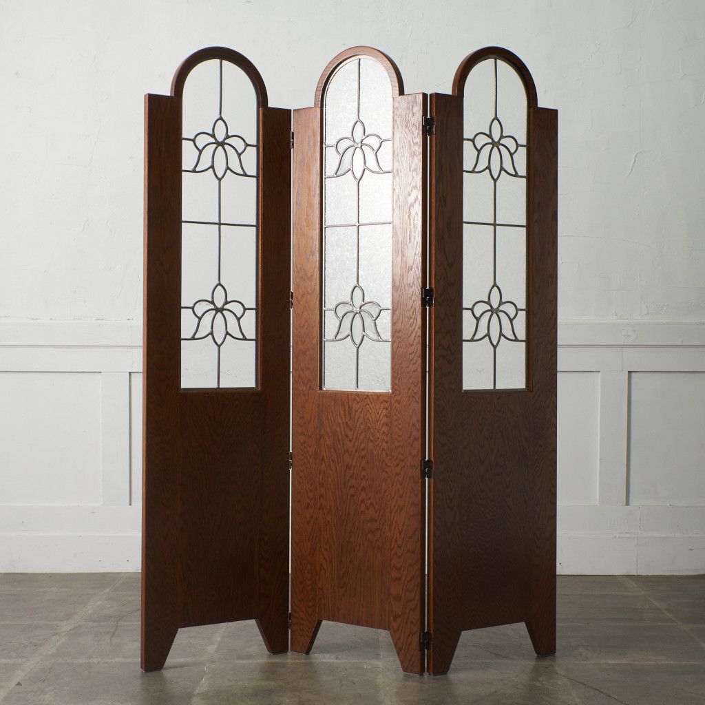定価25万 三越家具 ブルージュ 3連 パーティション Brugge ステンド