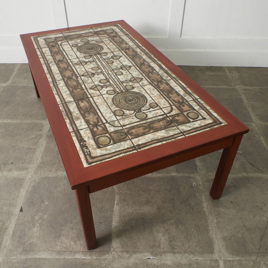 デンマーク Mobelintarsia タイルトップ センターテーブル OX-ART