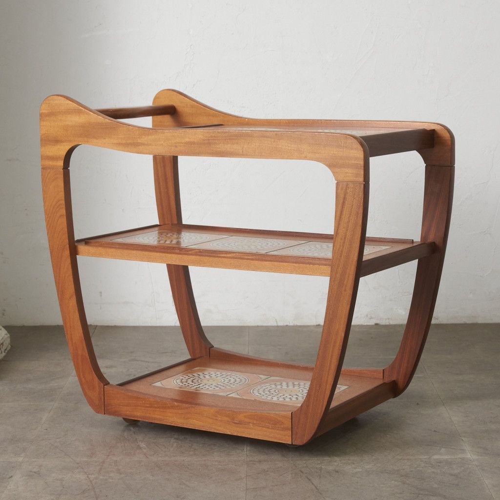 英国 ヴィンテージ タイルトップ トロリー ワゴン 北欧 スタイル