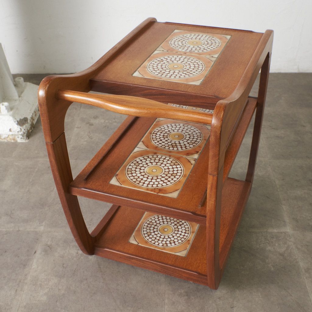 英国 ヴィンテージ タイルトップ トロリー ワゴン 北欧 スタイル