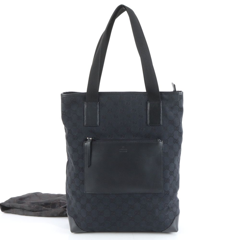 極美品 グッチ GG キャンバス 019 0401 レザー トート バッグ