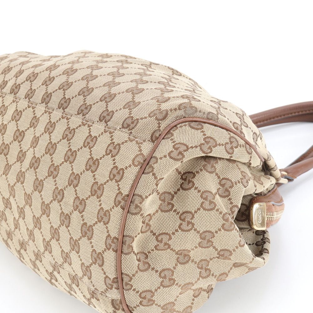 美品 グッチ GG キャンバス スーキー 223974 レザー トート バッグ