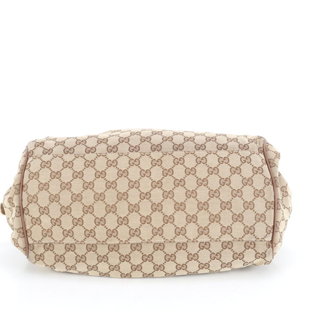 美品 グッチ GG キャンバス スーキー 223974 レザー トート バッグ