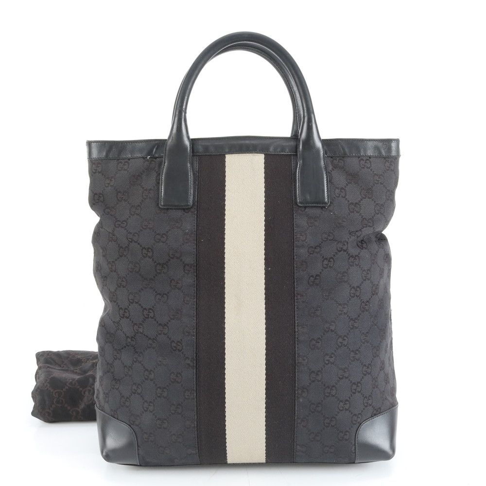 グッチ ショルダーバッグ GGキャンバス レザー ブラック A4収納可能 グッチ GG キャンバス 002 1098 レザー トート バッグ ショルダー