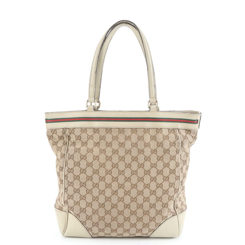 美品 グッチ GG キャンバス シェリー ライン メイフェア 257062 レザー